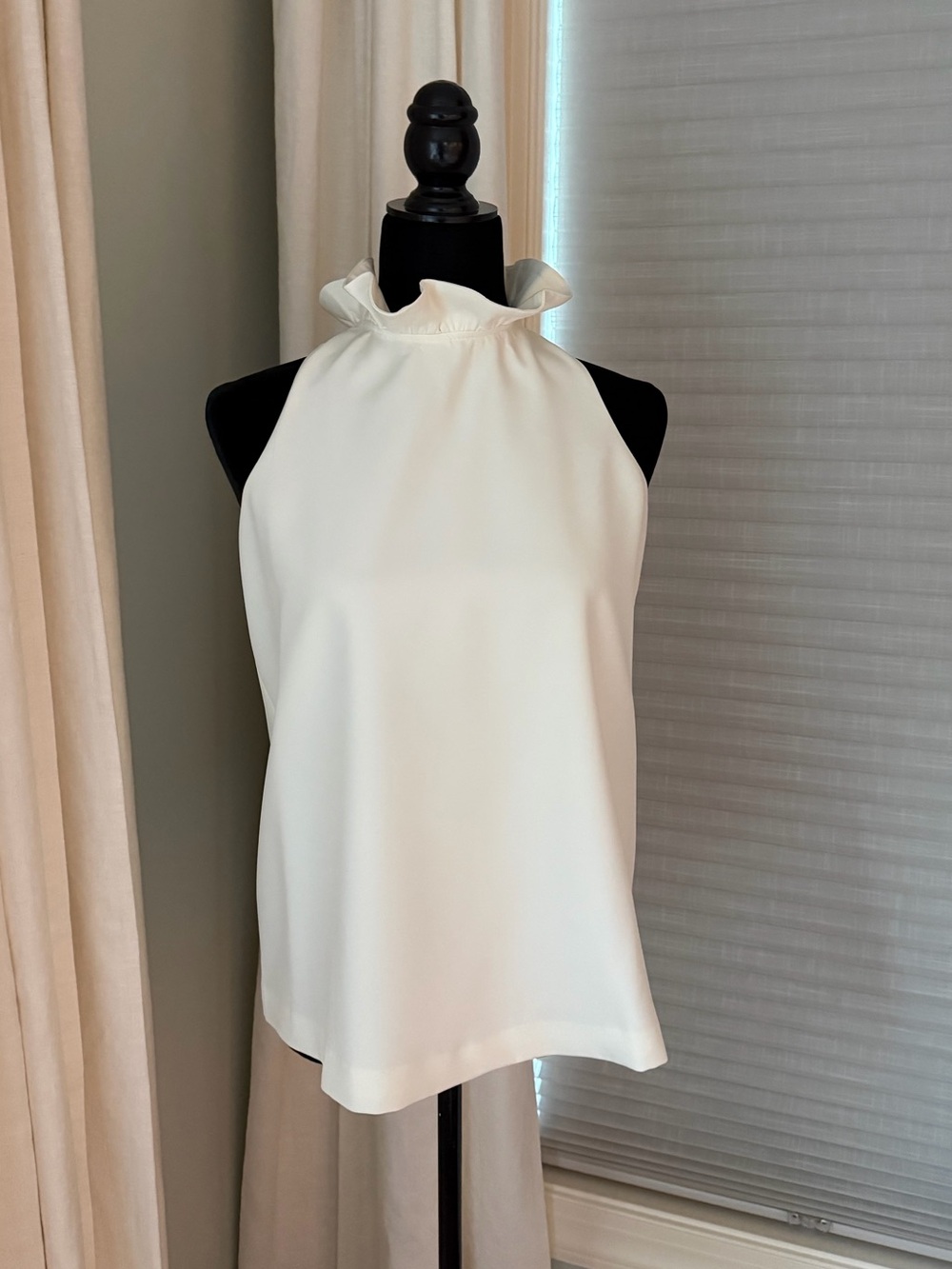 TUCKERNUCK Ivory Mason Ruffle Mock Neck Top - Custom Modified LIKE NEW!!!
